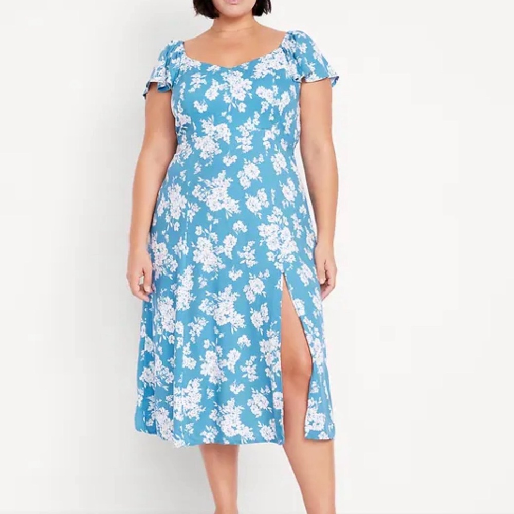 Old Navy Blue Floral Midi Dress